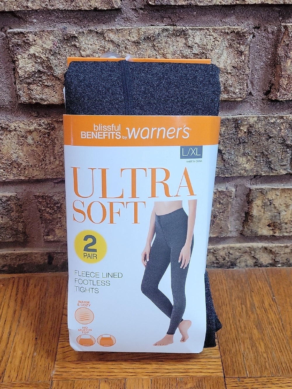 Warner's Ultra Soft Fleece-Lined Footless Tights Blissful Benefits Size L/XL